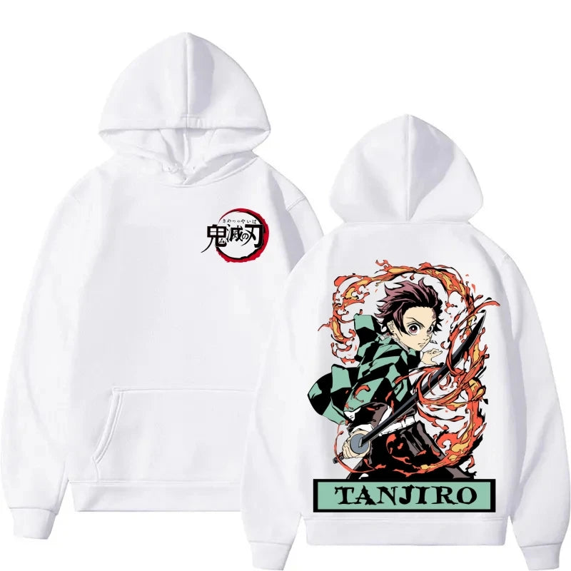 Demon Slayer Multi-Color Plush Hoodie – Oversized Anime