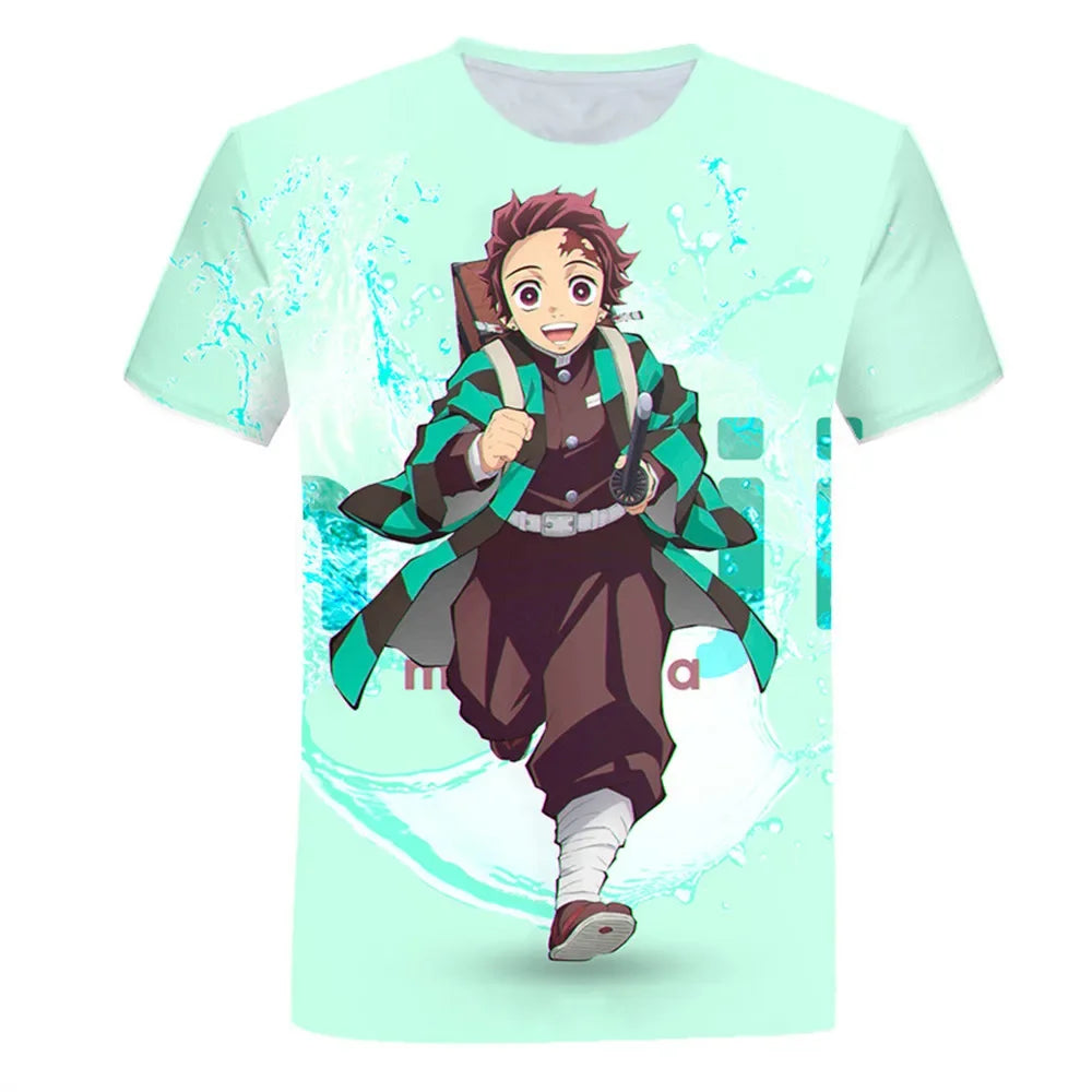 Demon Slayer 3D Print T-Shirt – Harajuku Anime Tee