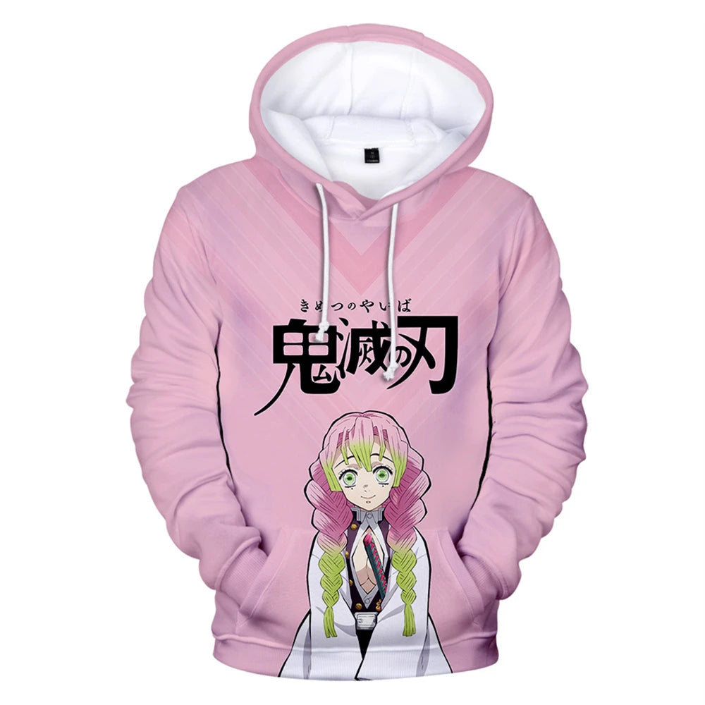Anime 3D Print Oversized Hoodie – Y2K Pullover