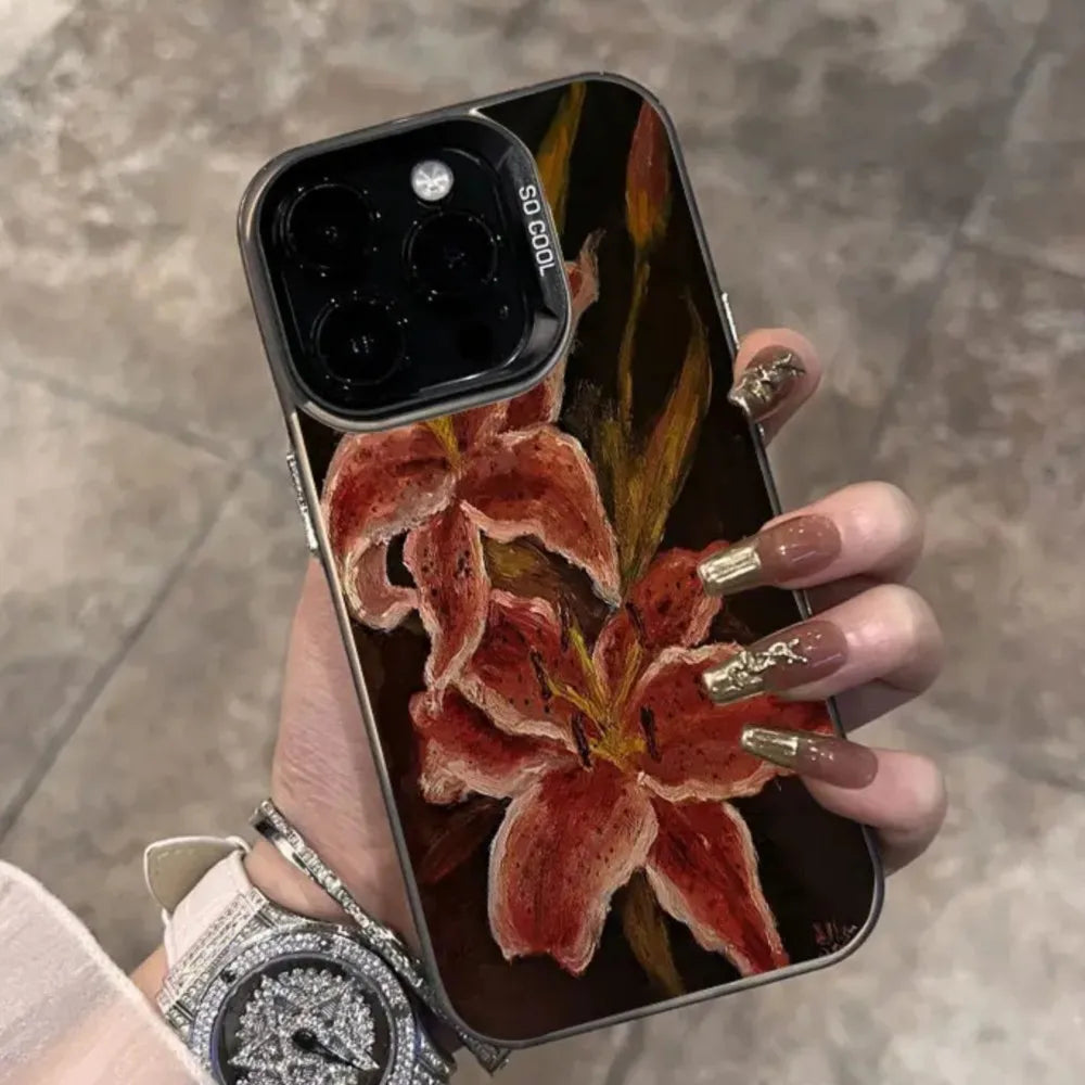 Painted Lily Flower iPhone Case – Hard Cover
