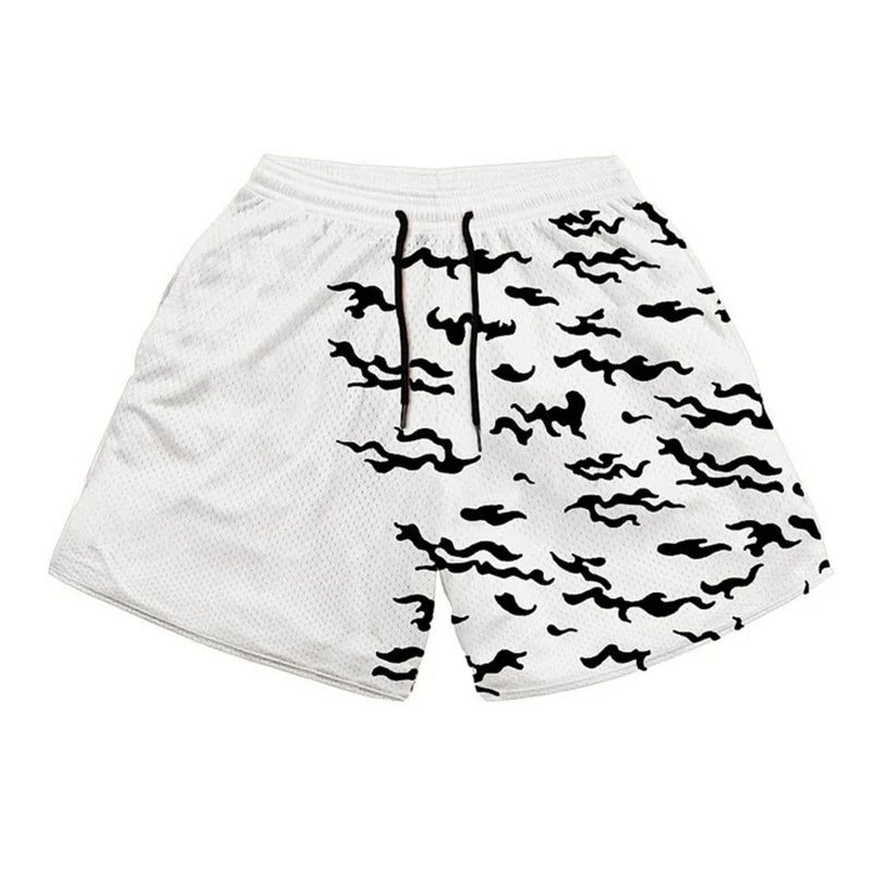 Anime 3D Print Gym Shorts with Pockets