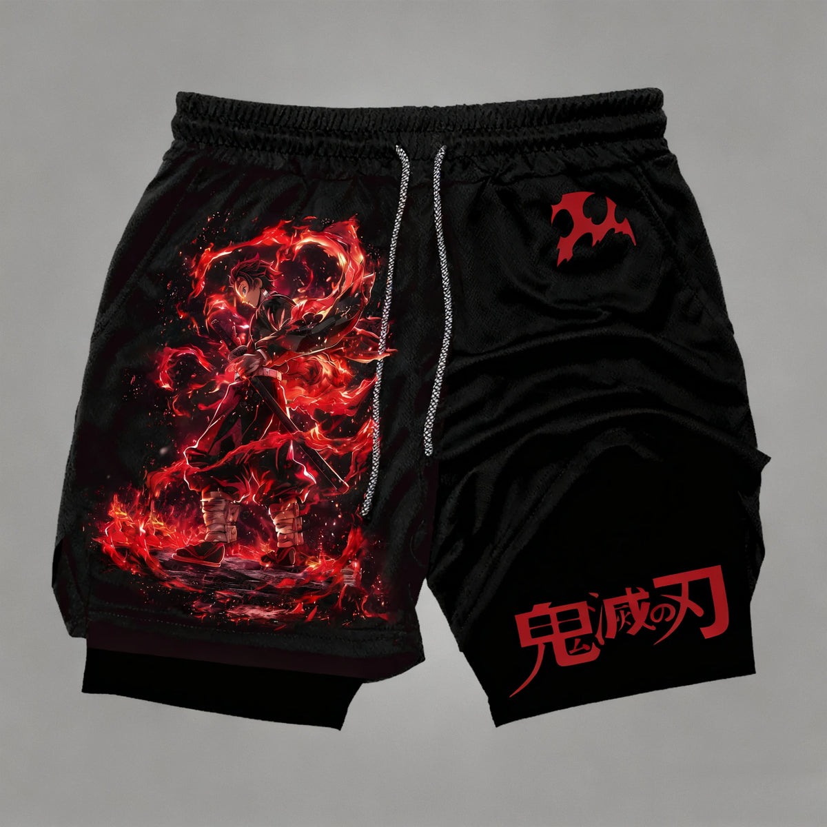Demon Slayer Unisex Double-Layer Shorts – Anime Print