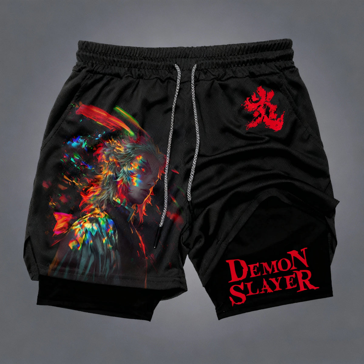 Demon Slayer Double-Layer Athletic Shorts