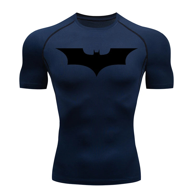 Bat Print Compression Gym Shirt – Quick Dry
