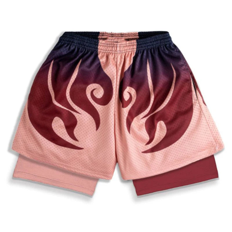 Anime 3D Print 2-in-1 Gym Shorts