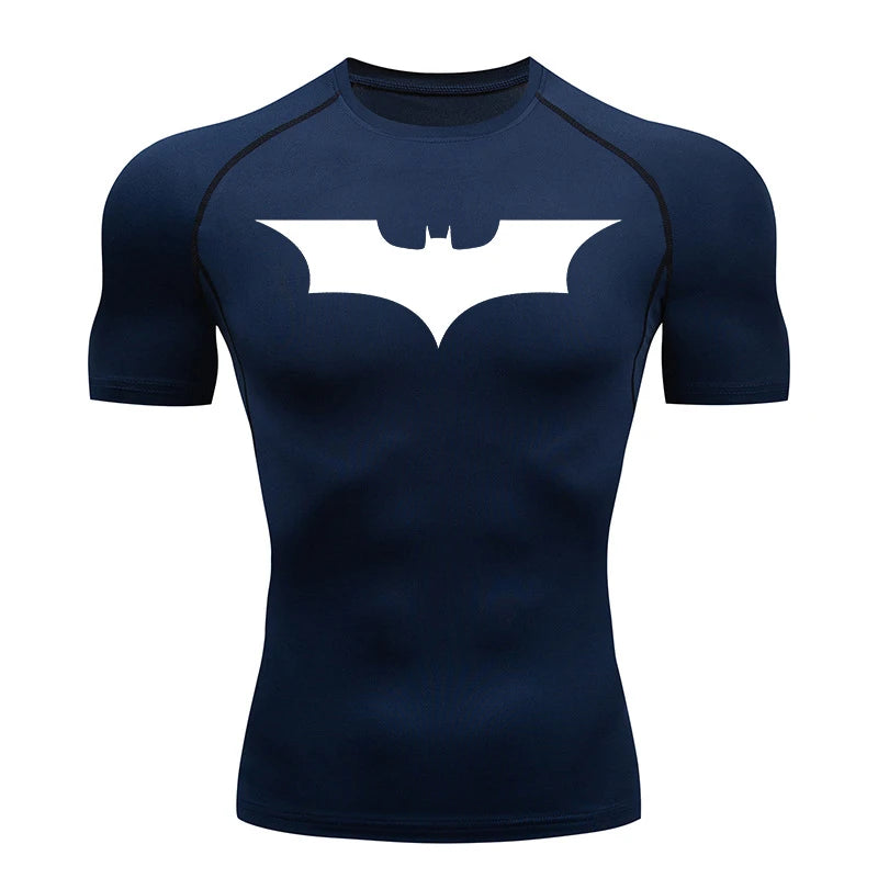 Bat Print Compression Gym Shirt – Quick Dry