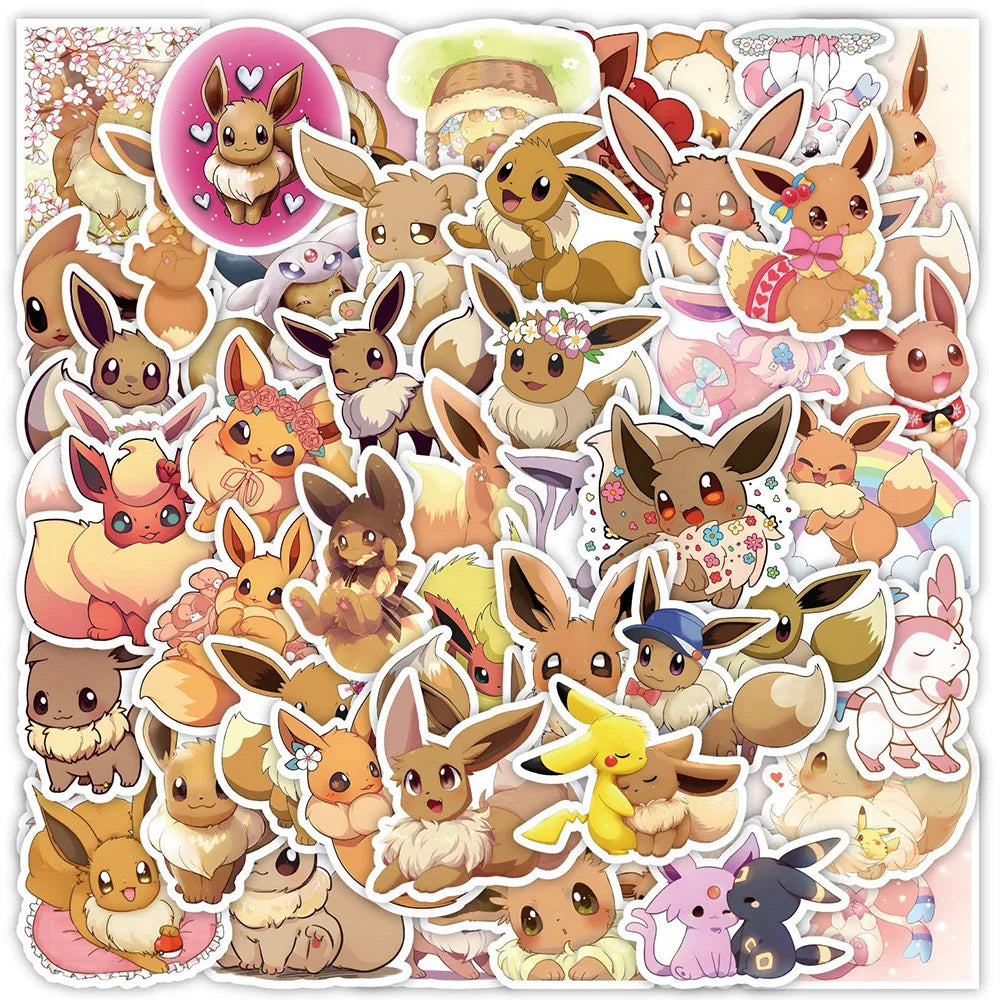 Eevee Pokémon Sticker Pack – Kawaii Decals