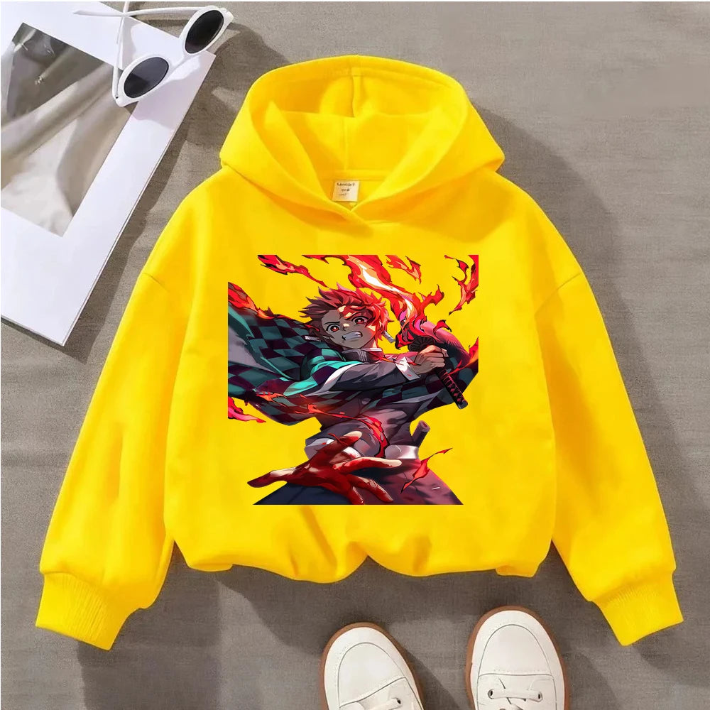Tanjiro Flame Kids Hoodie – Demon Slayer Anime Pullover