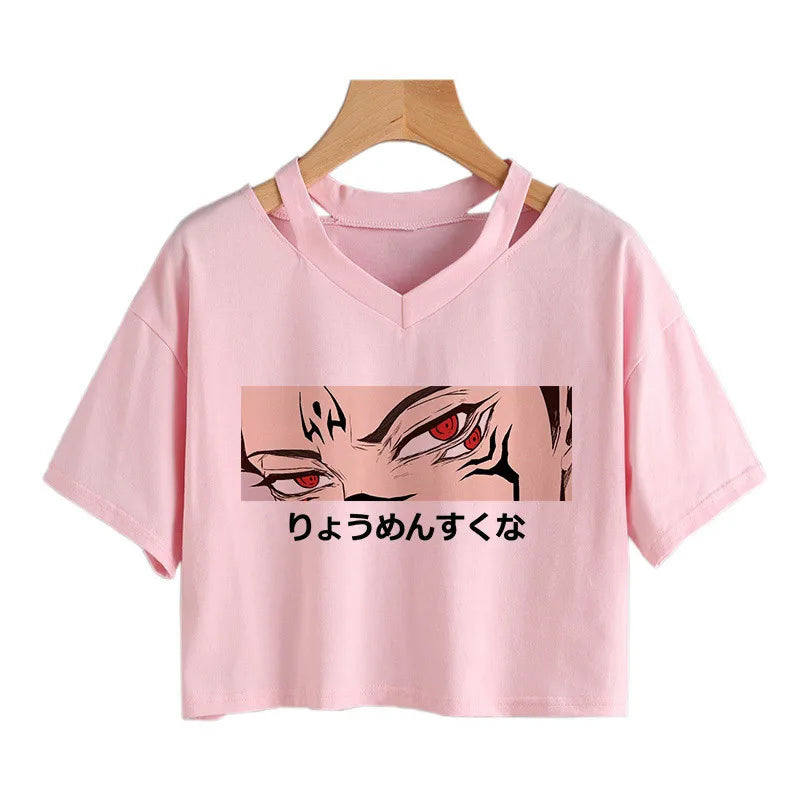Anime Graphic Crop Top – Harajuku Y2K Tee
