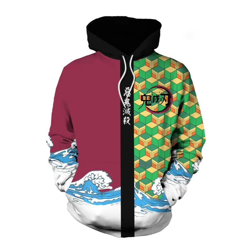 Zenitsu & Giyu 3D Hoodie – Demon Slayer Anime Sweatshirt