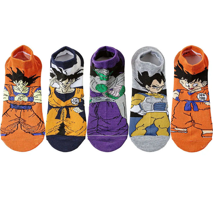 Anime Ankle Socks – 5 Pairs Cartoon Pack