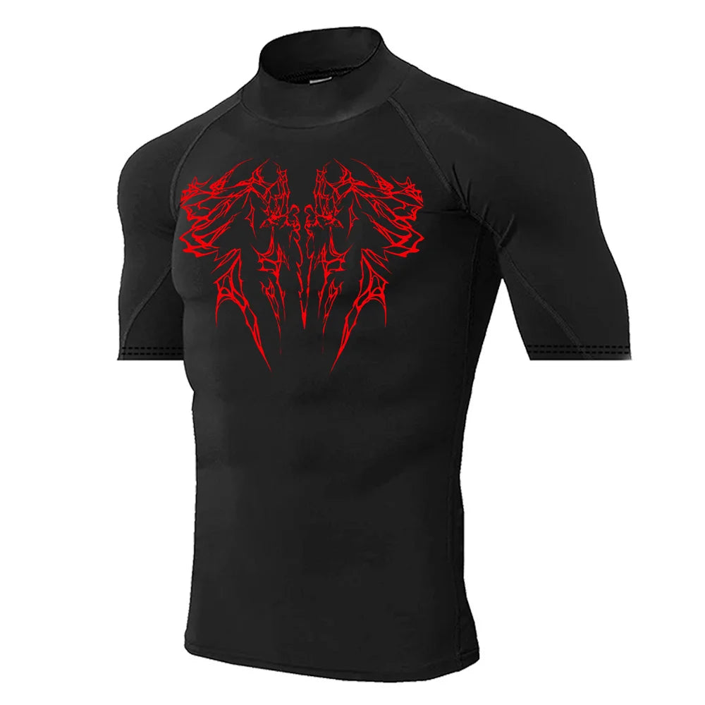 Gothic Print Gym T-Shirt – Quick Dry Sport Tee