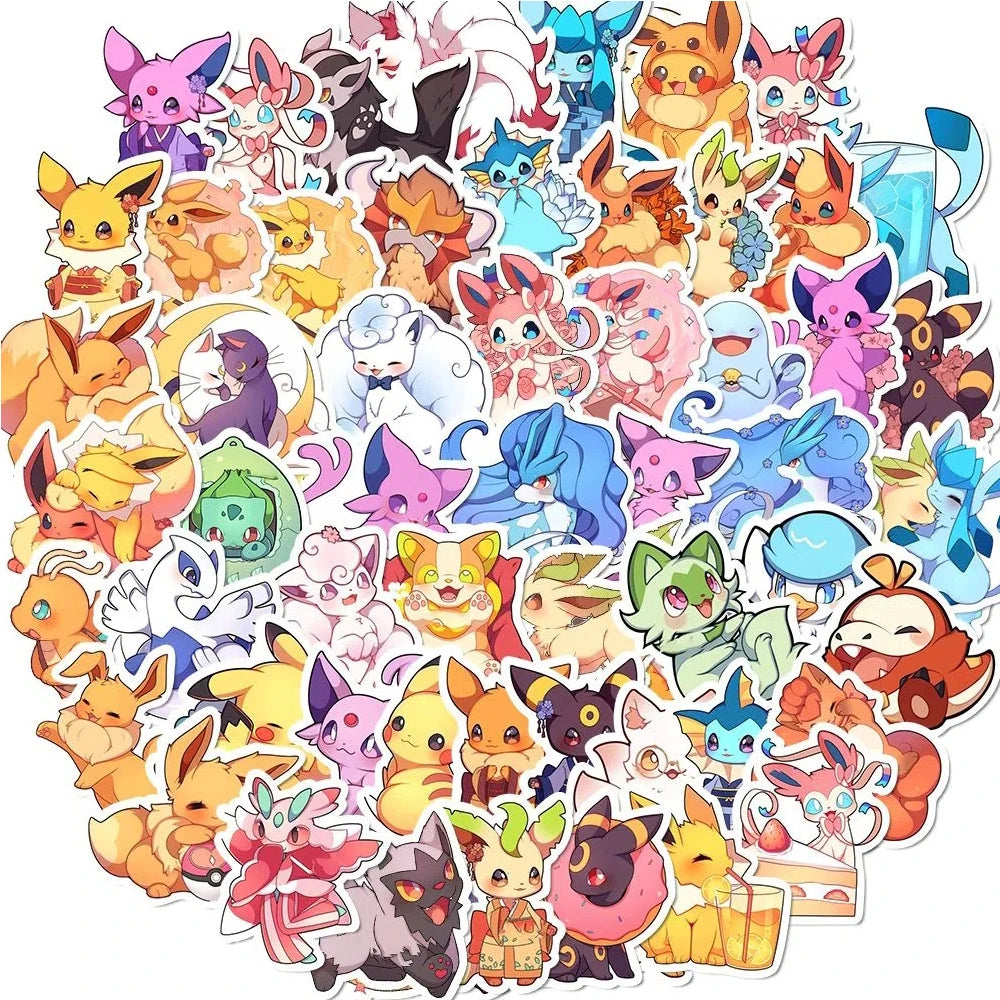 Kawaii Pokémon Sticker Pack – Aesthetic Cartoon Decals