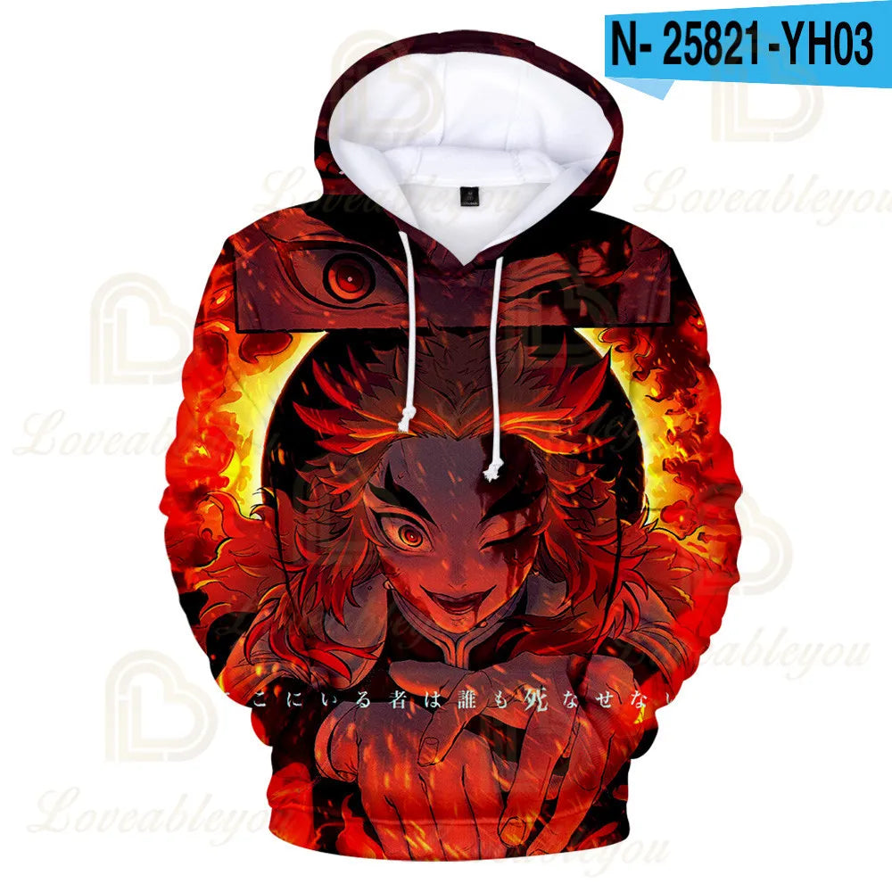 Shinobu & Rengoku 3D Hoodie – Demon Slayer Anime Sweatshirt