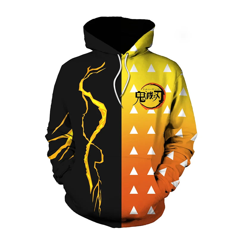 Zenitsu & Giyu 3D Hoodie – Demon Slayer Anime Sweatshirt