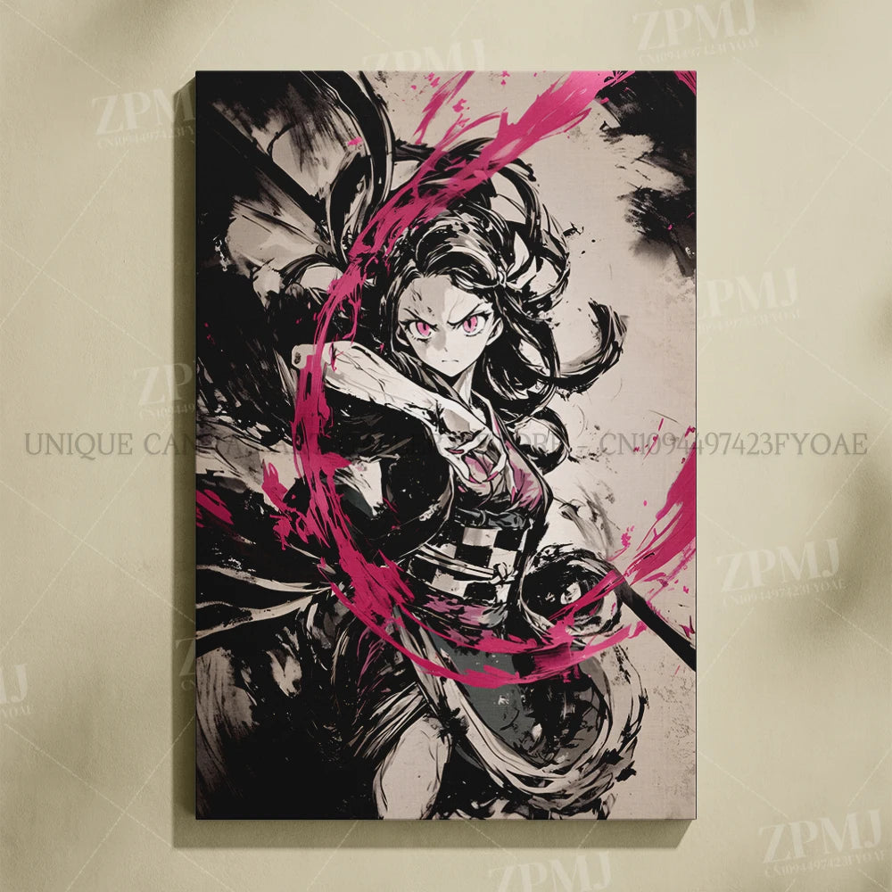 Demon Slayer Poster Art – Anime Canvas Wall Print
