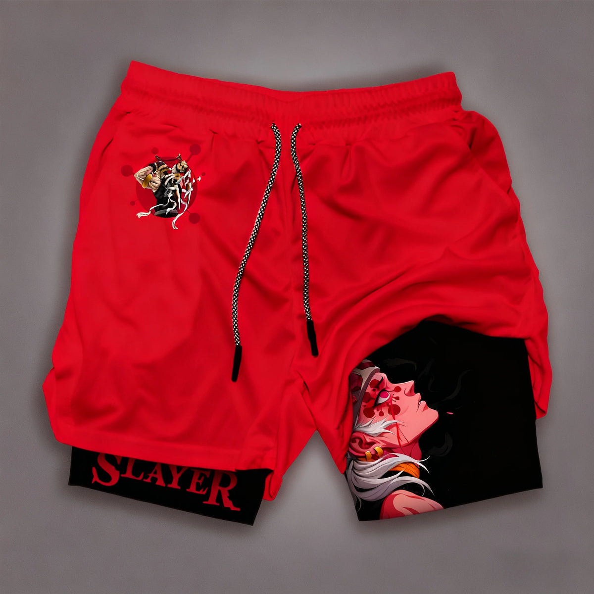 Demon Slayer Double-Layer Sports Shorts – Anime Print