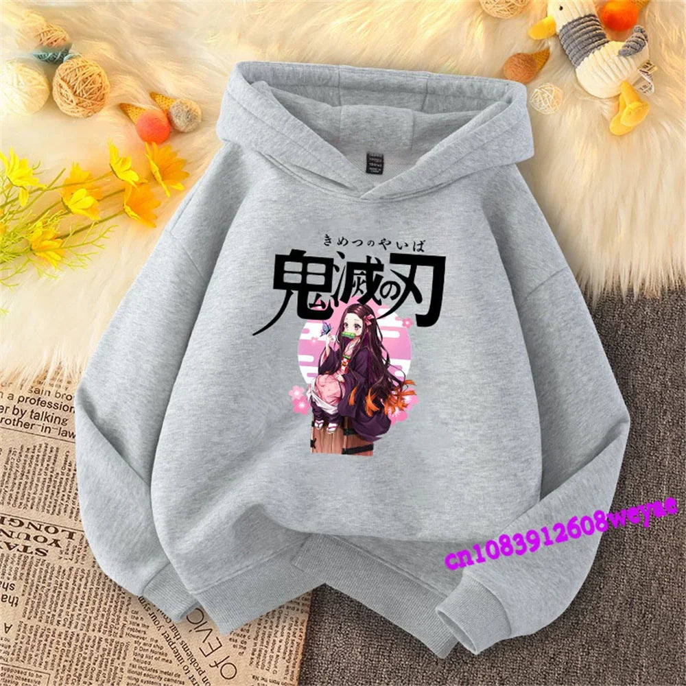 Demon Slayer Kids Hoodie – Anime Print Sweatshirt