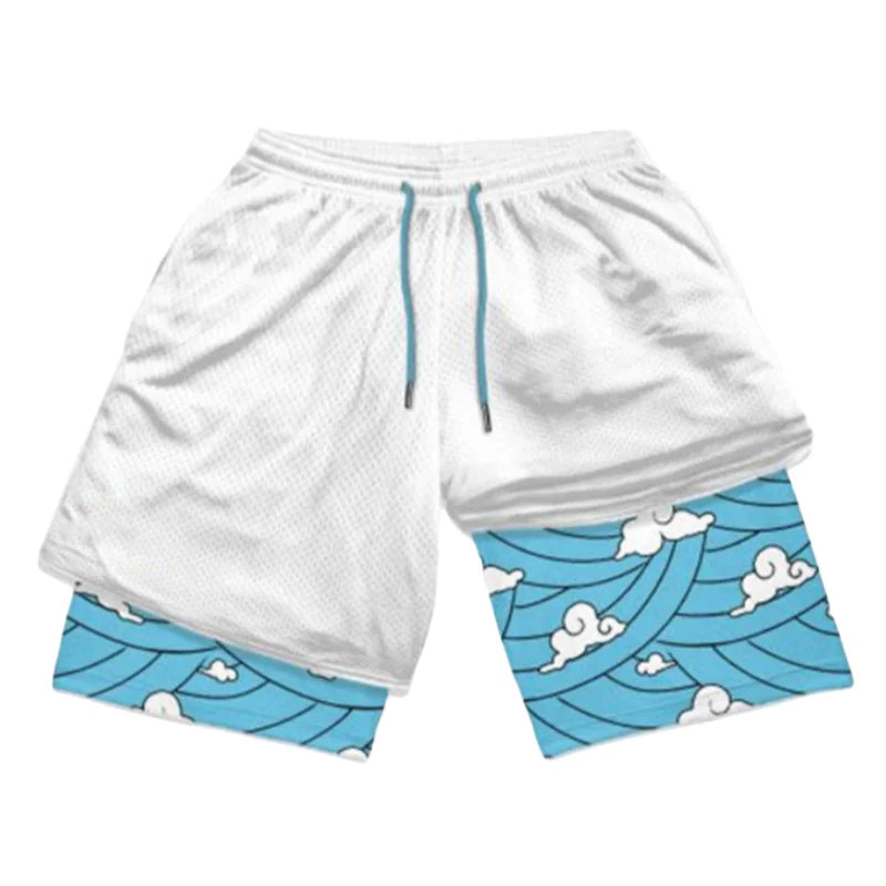 Demon Slayer Symbols Double-Layer Gym Shorts