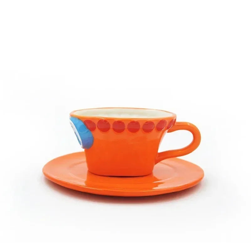 Upside-Down Hat Mug & Saucer – Creative Coffee Cup
