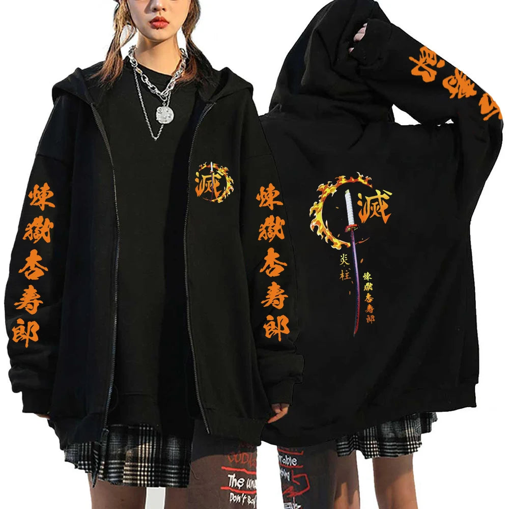 Demon Slayer Women's Hoodie – Y2K Anime Sweatshirt