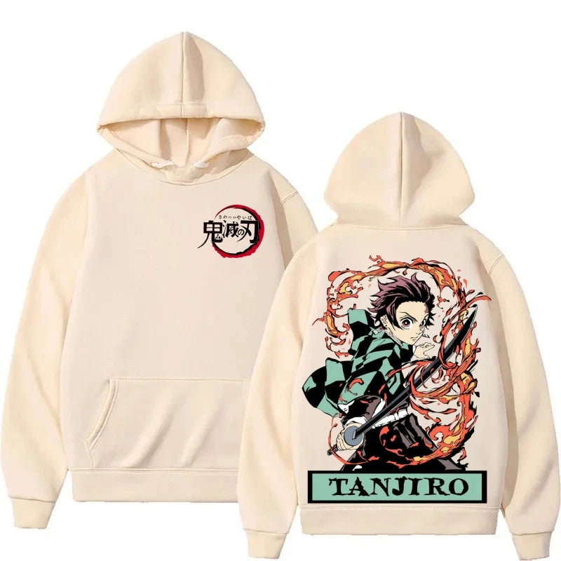 Demon Slayer Multi-Color Plush Hoodie – Oversized Anime