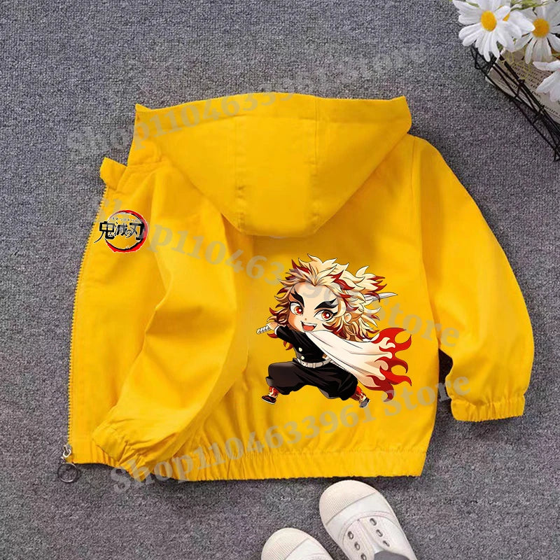 Demon Slayer Kids Windbreaker – Anime Sweatshirt Jacket