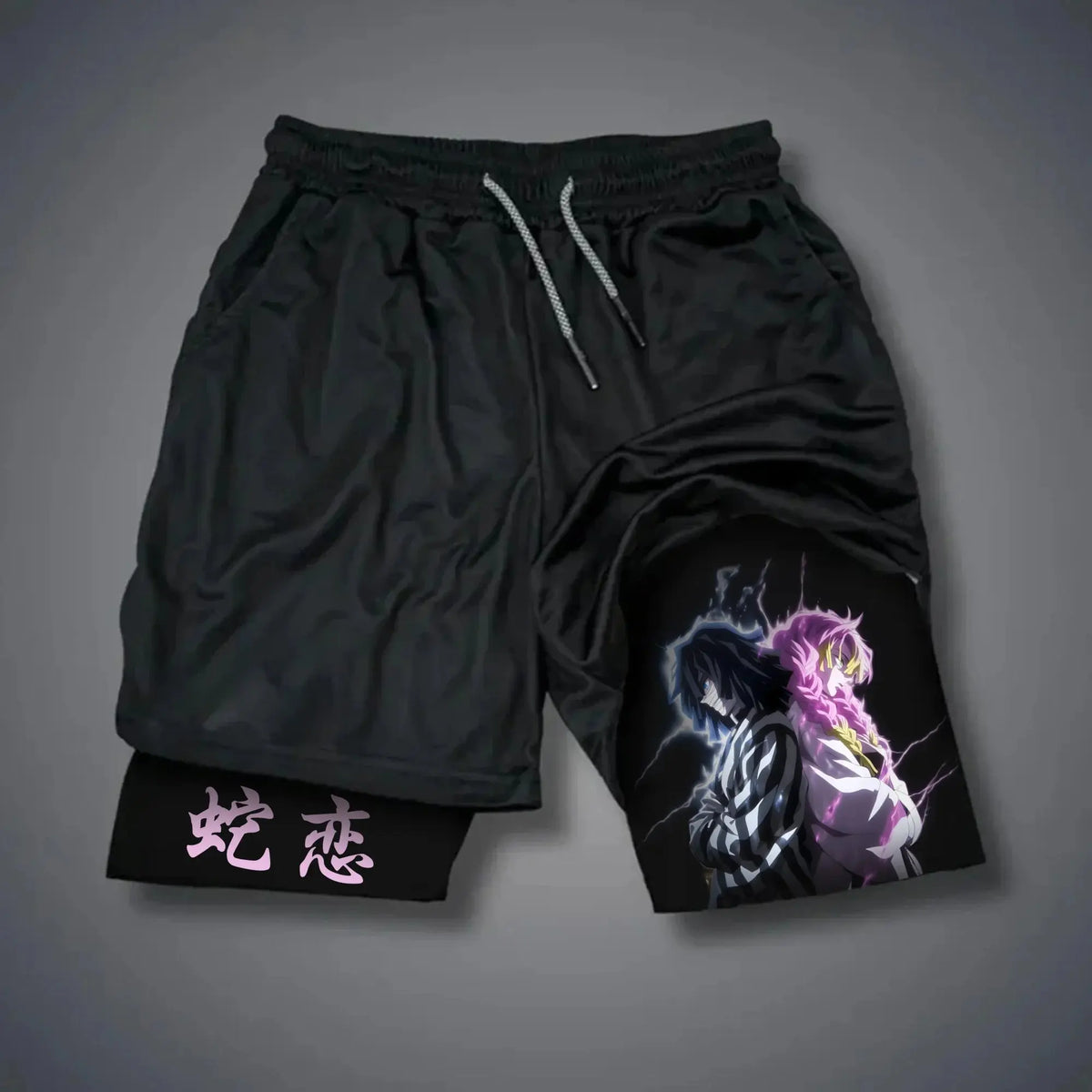 Demon Slayer Double-Layer Gym Shorts – Anime Print