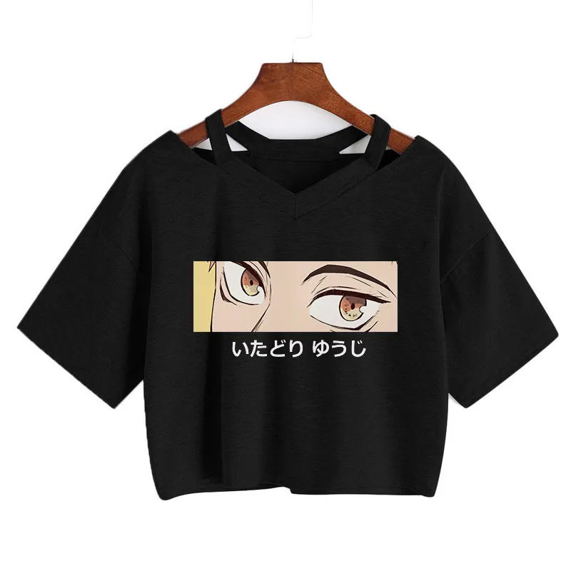 Anime Graphic Crop Top – Harajuku Y2K Tee