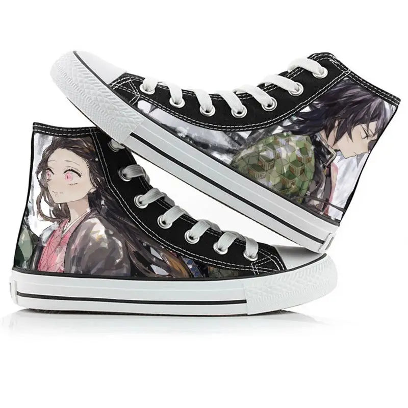 Demon Slayer High-Top Sneakers – Hand-Painted Anime Shoes