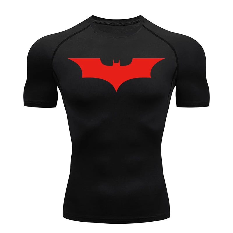 Bat Print Compression Gym Shirt – Quick Dry